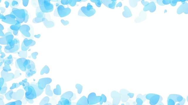 Blue Hearts Floating Border Frame 4K