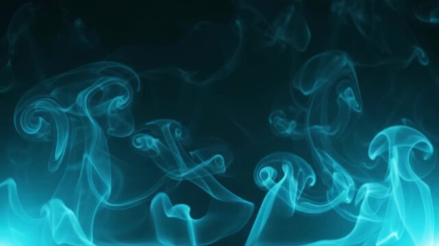 Ethereal Blue Smoke Swirls on Dark Background