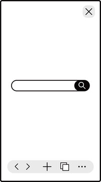 スマートフォンのブラウザに検索窓が表示されたイラスト