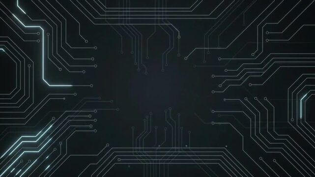 Dark Cybernetic Circuit Board Technology Background