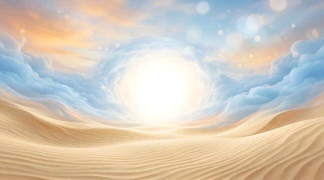 Golden Sand Dunes and Cloud Gateway Landscape