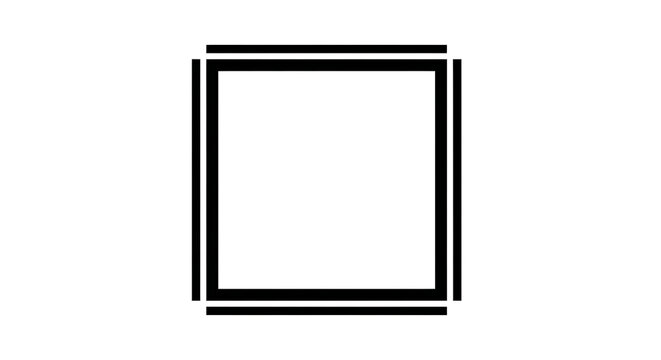 Nested square frames create a geometric shape on a white background outline border rectangle lines minimal design graphic element vector illustration whitebackground clean modern