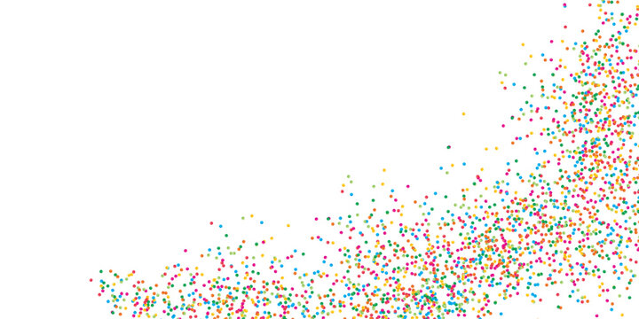 Colorful Confetti Corner on White Background for Celebration, Party, and Festive Designs,