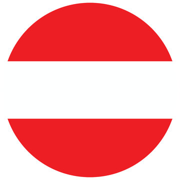 Round flag of austria isolated on transparent background