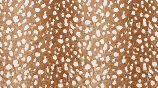 Seamless deer hide animal print background texture with brown fur and white spots for fashion fabric and wildlife design