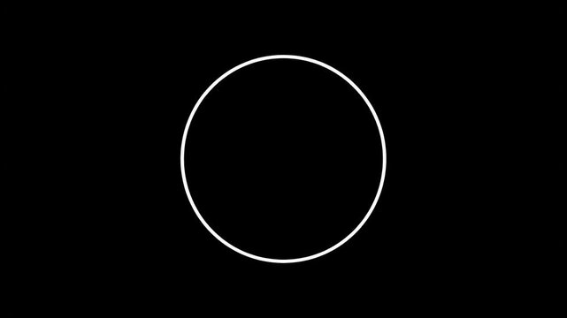 White glowing oval frame on black background for motion graphics overlay