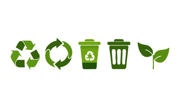 Recycling Bin Waste Management Green Eco Symbols