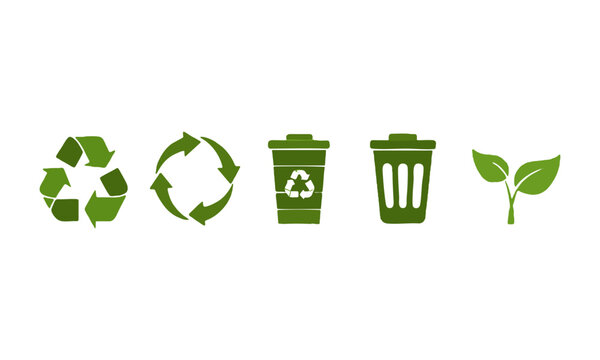 Eco Sustainability Recycling and Green Growth Symbols