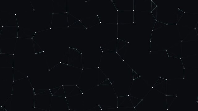 Celestial constellation stars pattern night sky astronomy map minimalist geometric digital abstract dark seamless loop backdrop motion graphics
