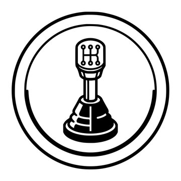 Car Manual Transmission Gear Stick Icon Vector Illustration