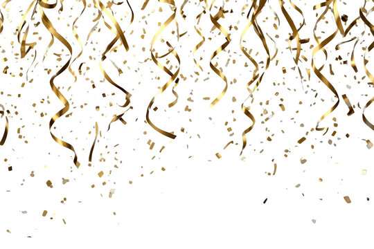 Premium gold streamers and confetti cutout
