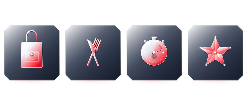 Restaurant Dining Culinary Fork Cloche Food Icons in 3D Glass.