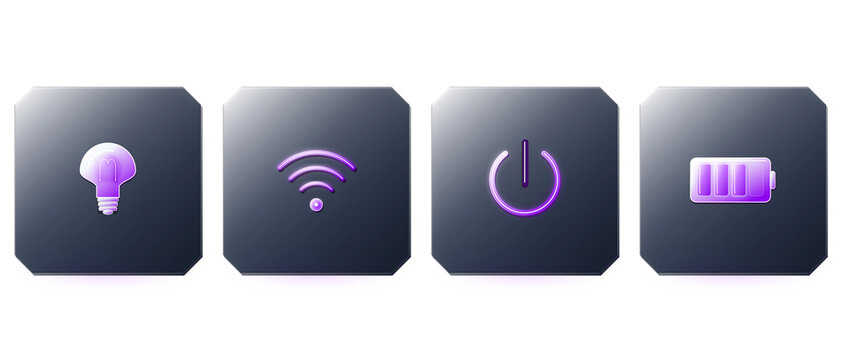 Smart Home Automation and IoT Connected Device Icons in 3D Glass.