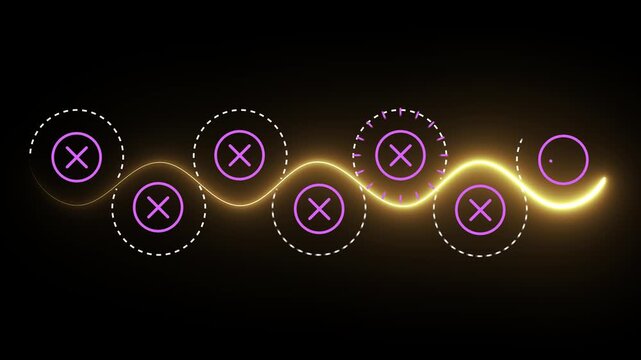 Project feasibility concept. Tick and cross signs. Do and don't or like and unlike with positive and negative sign. Animation of approve and disapprove symbols. 