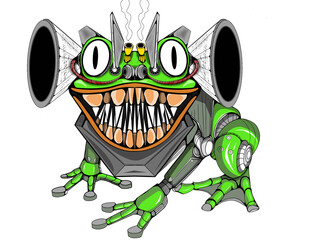 SSmiling toad monster animal robot © suryadi