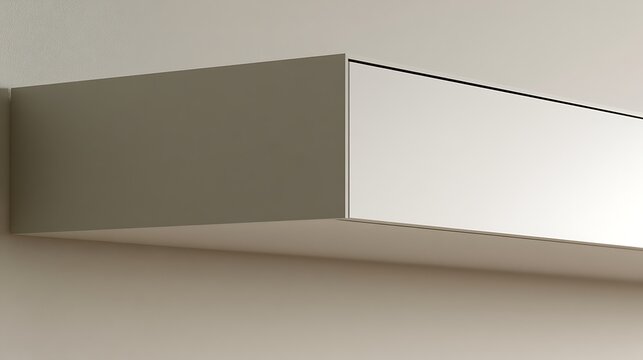 Minimalist architectural detail of a clean white suspended ceiling corner.