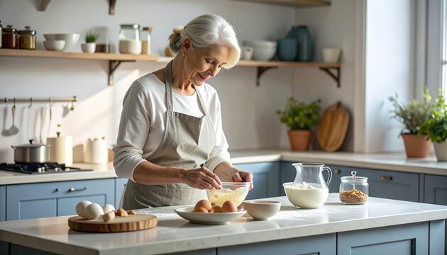 Middle-Aged White Woman Soft Baking Prep