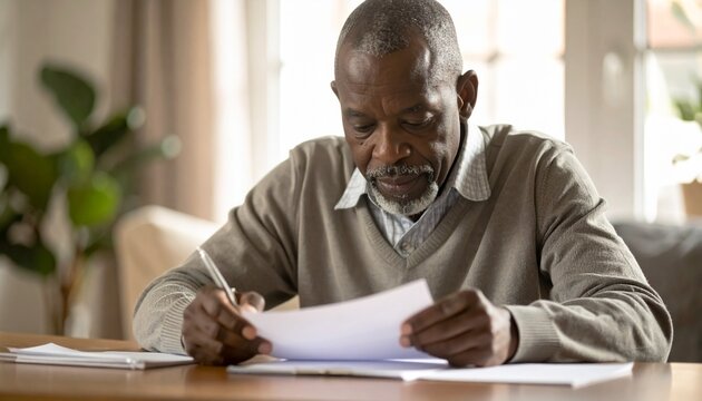 Older Black Man Soft Retirement Planning