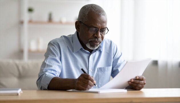 Older Black Man Soft Retirement Planning