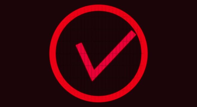 Tik mark icon animation. red color transparent  background check mark 4k video. check mark sing, tik mark symbol, Hand-Drawn 