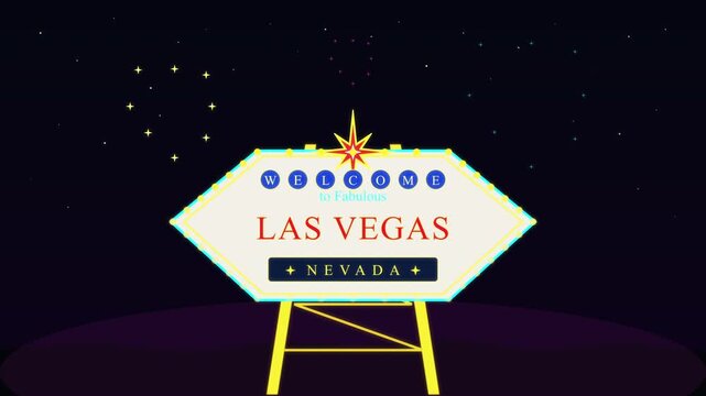 Las Vegas animation sign Nevada pixel video retro neon vegas looping