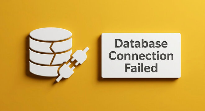 Database Connection Failed Concept With Unplugged Server Cylinder