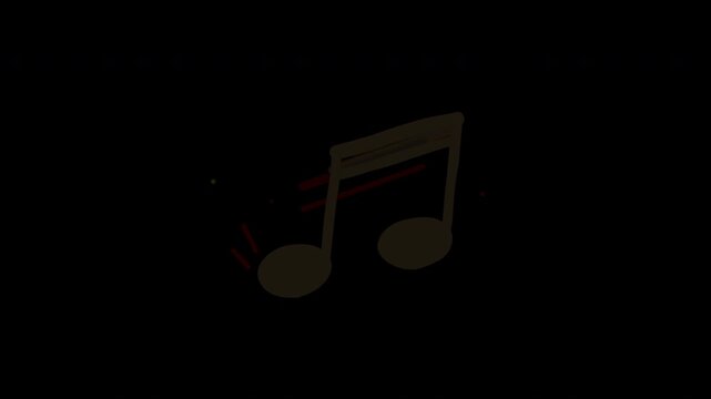 Musical Notes Moving Vertically with Sideways Motion
