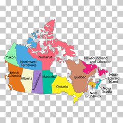 Obraz premium Canada map symbol shape, travel web flat concept icon vector illustration .