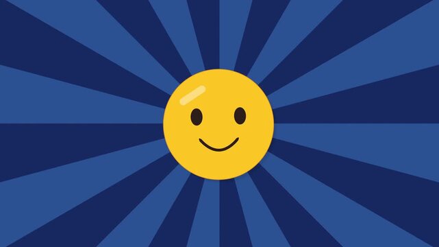 Pixel art sun winking loop with blue rays