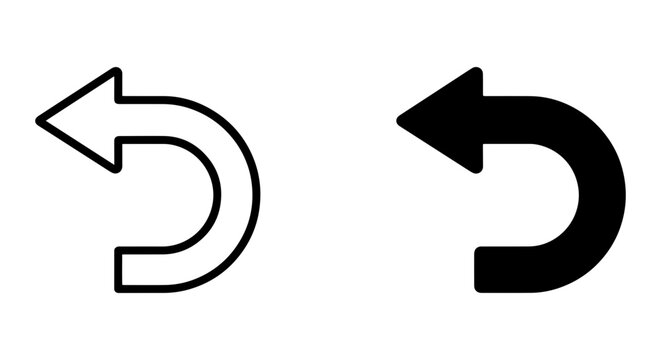 Undo Arrow Icons, Reload Symbol, Back Button Vector Set, Circular Arrows