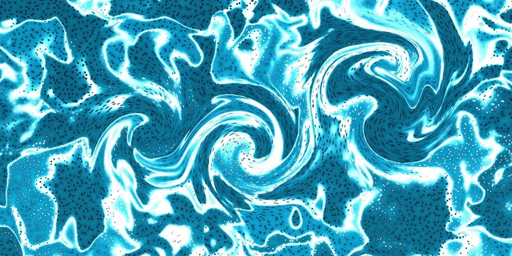 Abstract blue and white fluid swirl pattern with mesmerizing marbled textures creating a dynamic and energetic visual flow