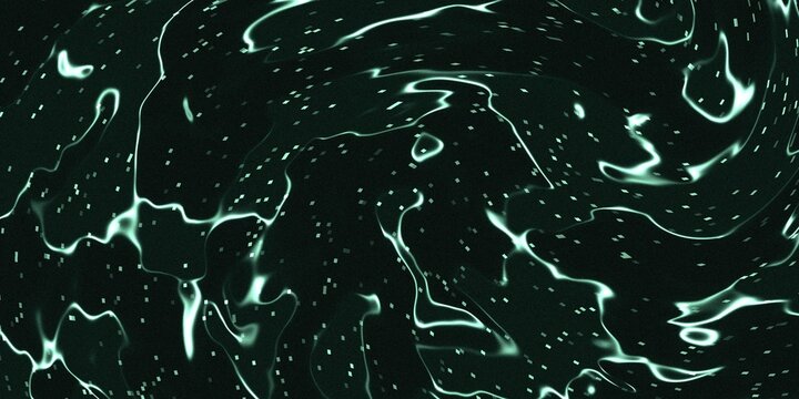 Abstract Dark Liquid Marble Background with Swirling Emerald Green and White Fluid Patterns