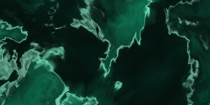 Ethereal glowing green liquid patterns forming abstract landmass shapes against a dark, enigmatic backdrop, suggesting a futuristic global map or interconnected energy flows