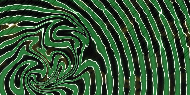 Abstract Green Swirl and Circular Ripple Pattern Dynamic Graphic Background Design