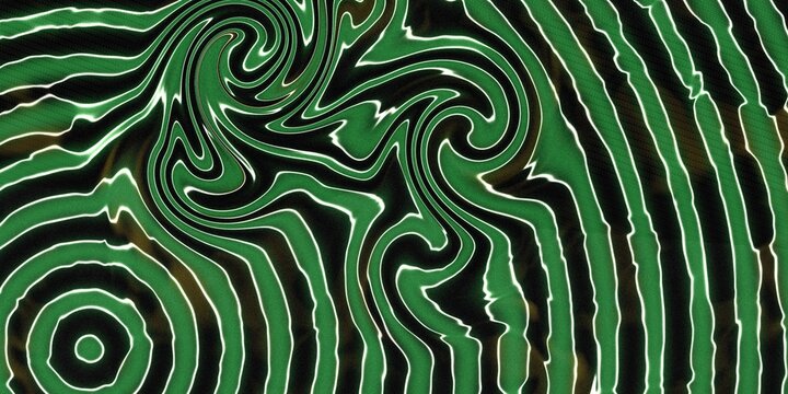 Abstract scientific swirling patterns of green and white lines with intricate detail