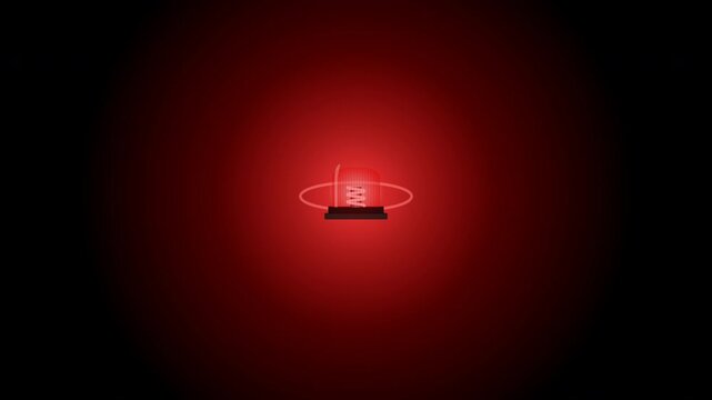 Intense animated red emergency siren featuring a high-energy quad-flash Xenon strobe tube mechanism. Delivers blinding, rapid-fire 360-degree light bursts followed by a pause, perfect for extreme dang