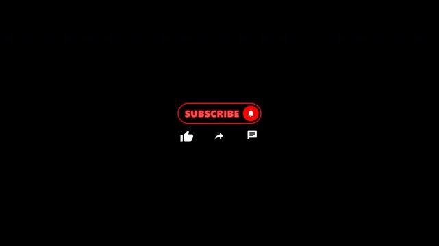 Animated social media subscribe button with like and bell icons