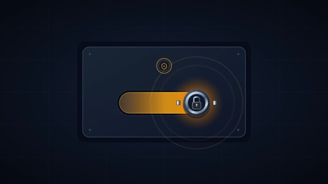 2d vector security toggle switch sliding to activate on dark interface