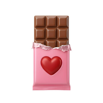 Chocolate bar with heart