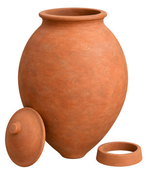 Georgian Qvevri Egg Shaped Earthenware Wine Jar 3D Clay Render