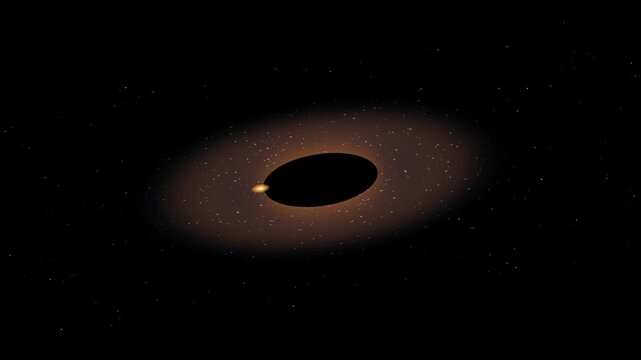 Black Hole Shadow and Accretion Disk in Deep Space