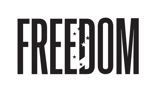 "National Freedom Day - Freedom Typography with Star Cutout Design, February 1st 13th Amendment Anniversary Vector"