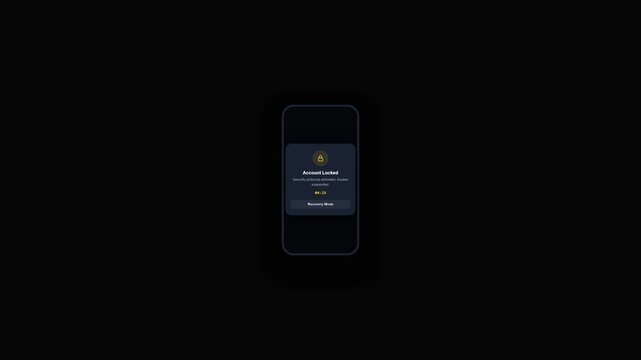 Account Temporarily Locked Modal Animation with Security Verification Notification