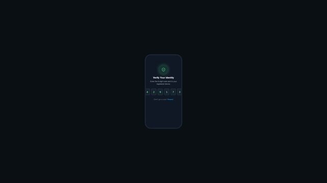 Two Factor Authentication Animation with Secure Verification Code Login Interface