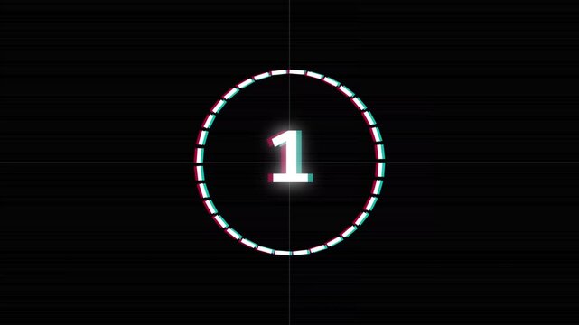 Glitch Film Countdown Timer with RGB Chromatic Effect