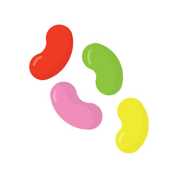 Colorful Jellybeans Candy Vector Set Isolated

