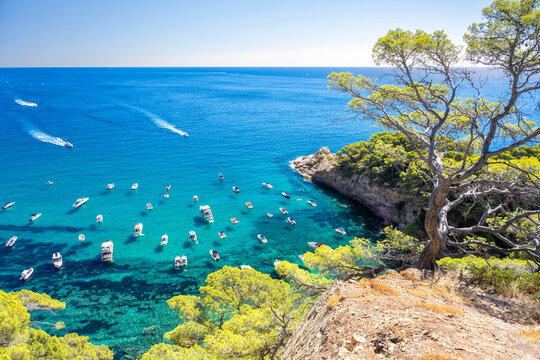 view on Cala futadera bay on Costa brava coast in Spain