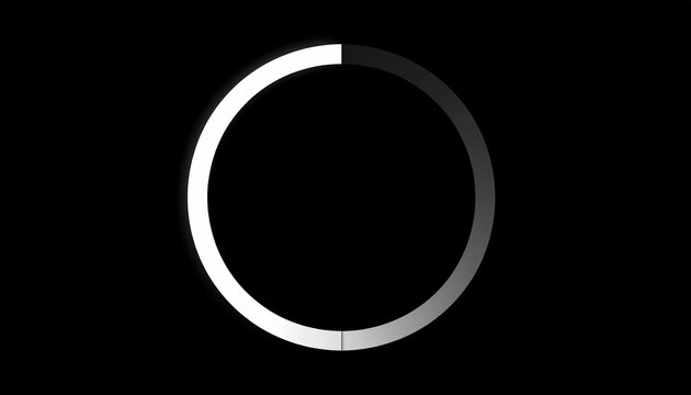 Abstract Loading Circle Icon with Gradient Progress Indicator on Black Background Minimalist Design