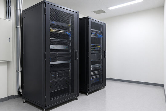 小規模オフィスのサーバールームとネットワーク機器