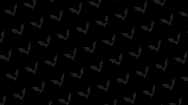 Spooky Halloween Flying Bats Pattern Seamless Dark Animated Background.
